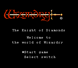 Wizardry III - Diamond no Kishi Title Screen
